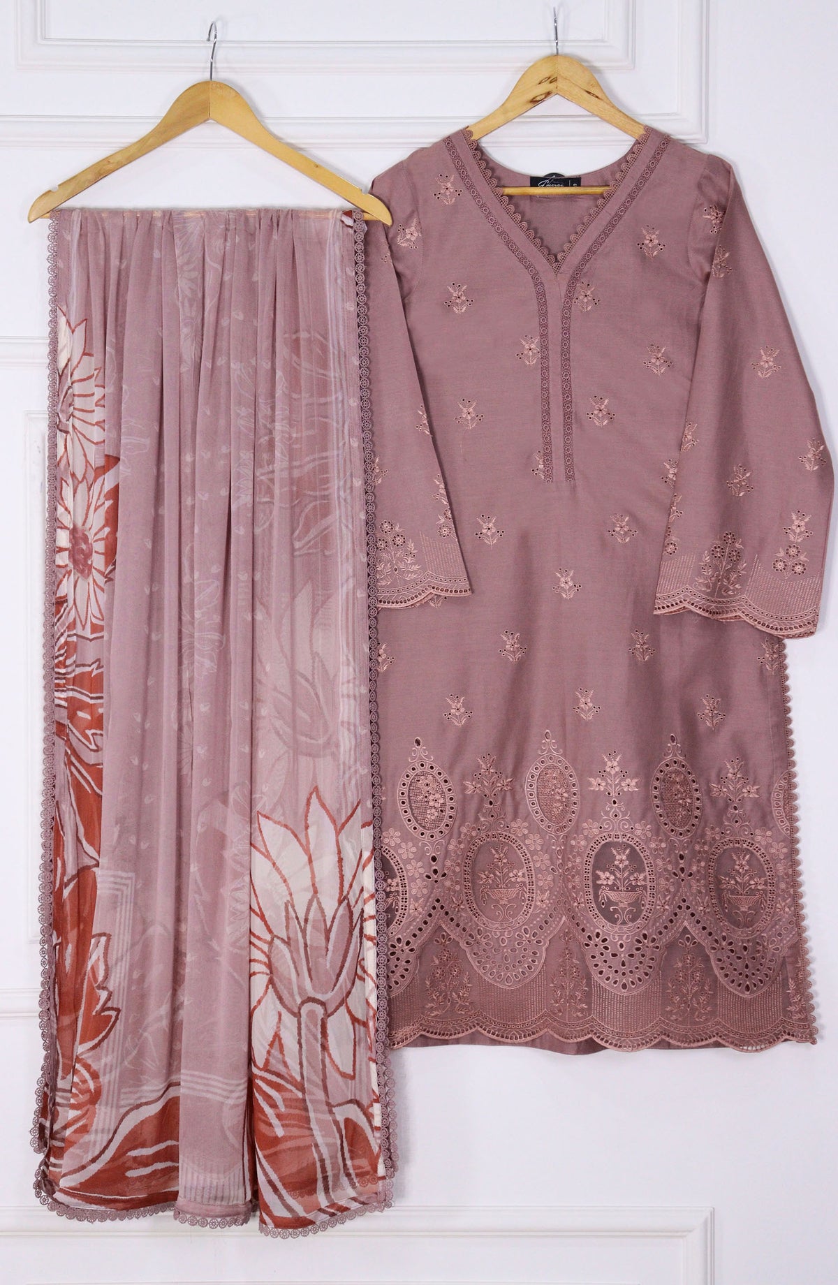 Emerge Embroidered Lawn Stitched 3 Piece Suit - D-03 - EM25CL3 - Pink - Summer Collection