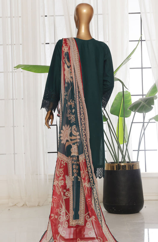 Sadabahar Chikankari Lawn Stitched 3 Piece Suit - D-03 - SBD25CLC - Green - Summer Collection