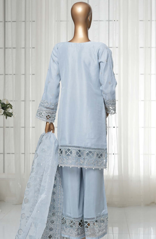 Sadabahar Embroidered Organza Stitched 3 Piece Suit - D-03 - SBD25MP14 - Blue - Festive Collection