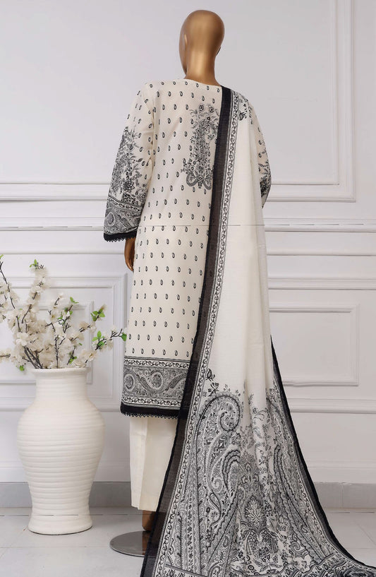 Sadabahar Printed Lawn Stitched 3 Piece Suit - D-03 - SBD25PLCV4 - White - Summer Collection