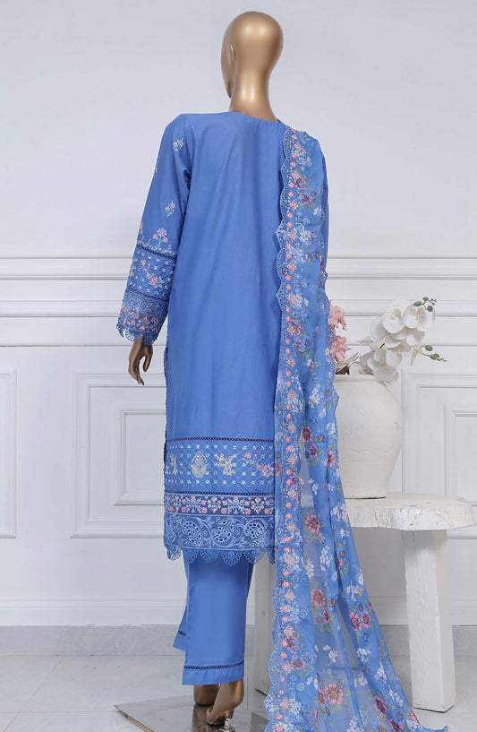 Sadabahar Embroidered Cotton Stitched 3 Piece Suit - D-03 - SB25LES - Blue - Spring Collection