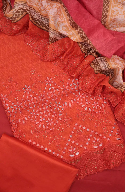 Bin Saeed Unstitch Cotton Embroidered Collection - D-03