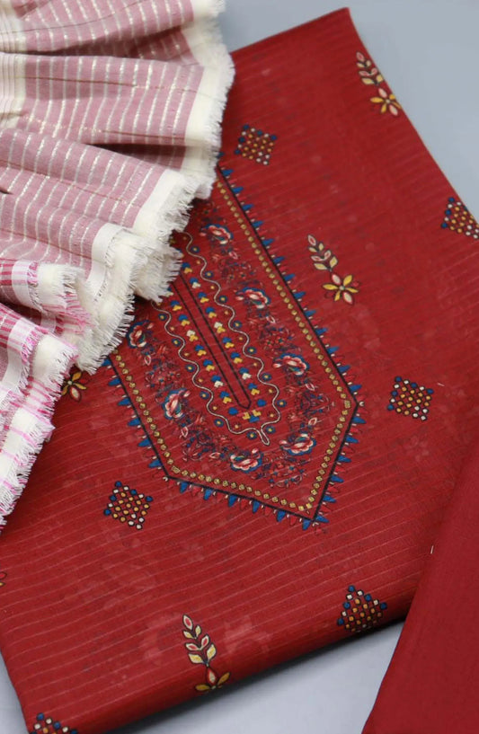 Cocktail Lawn Rangoli Check Dupatta Collection By Amna Khadija - D 03