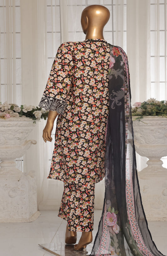 Bin Saeed Chikankari Lawn Stitched 3 Piece Suit - D-04 - BS25ECLV1 - Multi - Summer Collection