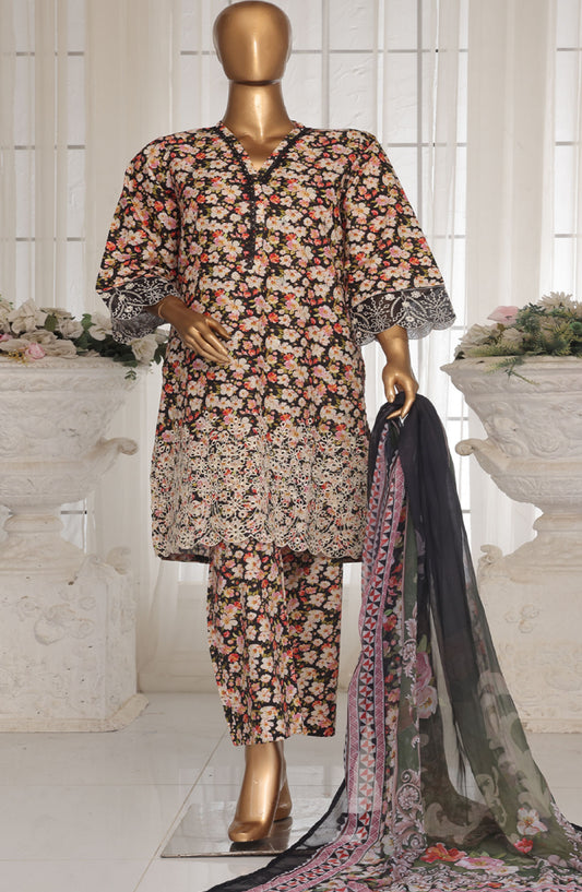 Bin Saeed Chikankari Lawn Stitched 3 Piece Suit - D-04 - BS25ECLV1 - Multi - Summer Collection