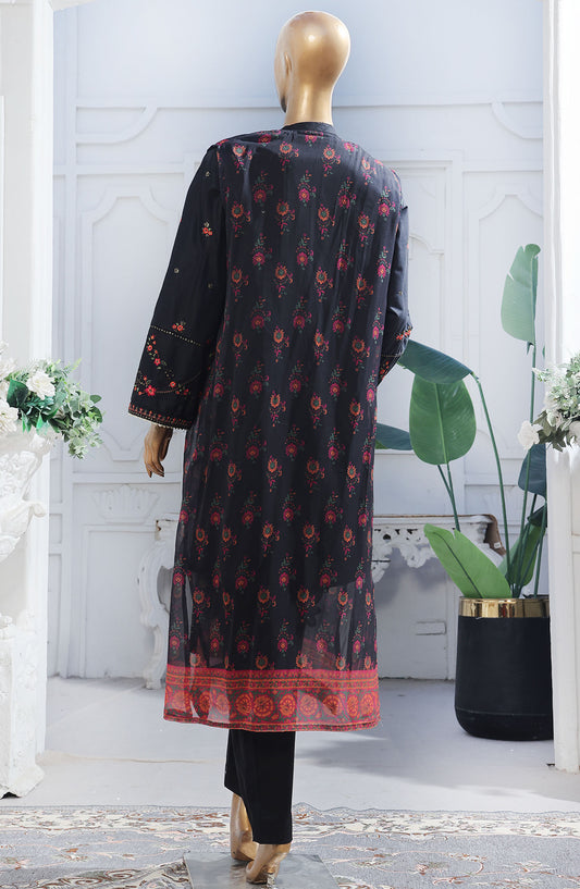 Bin Saeed Embroidered Cotton Stitched 3 Piece Suit - D-04 - BS25EKJ - Black - Summer Collection