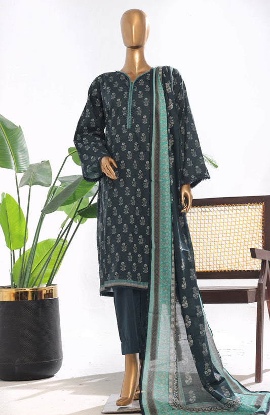 Bin Saeed Printed Lawn Stitched 3 Piece Suit - D-04 - BS25EPLV3 - Black - Summer Collection