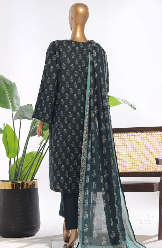 Bin Saeed Printed Lawn Stitched 3 Piece Suit - D-04 - BS25EPLV3 - Black - Summer Collection