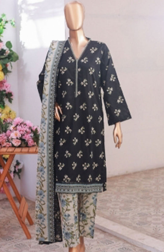 Bin Saeed Printed Lawn Stitched 3 Piece Suit - D-04 - BS25EPLV7 - Black - Summer Collection
