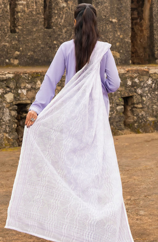 Casual Lite Embroidered Lawn Stitched 3 Piece Suit - D-04 - CL25ITS - Purple - Summer Collection