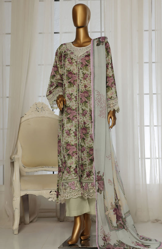 Sadabahar Embroidered Lawn Stitched 3 Piece Suit - D-04 - SBD25FCV2 - Off White - Summer Collection