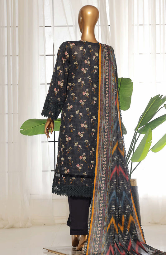 Rania by Sadabahar Embroidered Lawn Stitched 3 Piece Suit - D-04 - SBD25REV2 - Black - Summer Collection