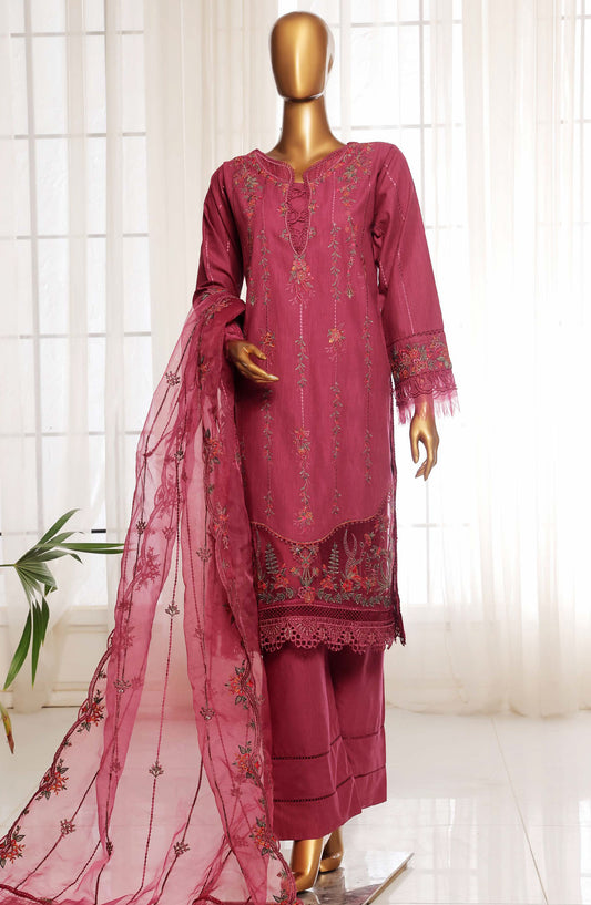 Sadabahar Embroidered Lawn Stitched 3 Piece Suit - D-04 - SDB25LES - Pink - Spring Collection