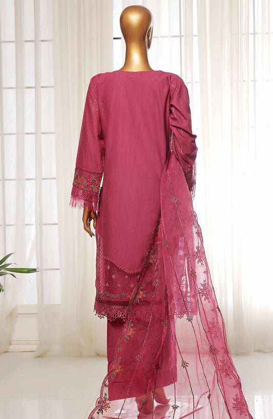 Sadabahar Embroidered Lawn Stitched 3 Piece Suit - D-04 - SDB25LES - Pink - Spring Collection
