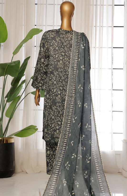 Sadabahar Printed Lawn Stitched 3 Piece Suit - D-04 - SDB25PLV3 - Green - Summer Collection