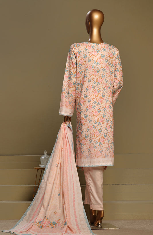 Bin Saeed Chikankari Lawn Stitched 3 Piece Suit - D-05 - BS25LC - Pink - Summer Collection