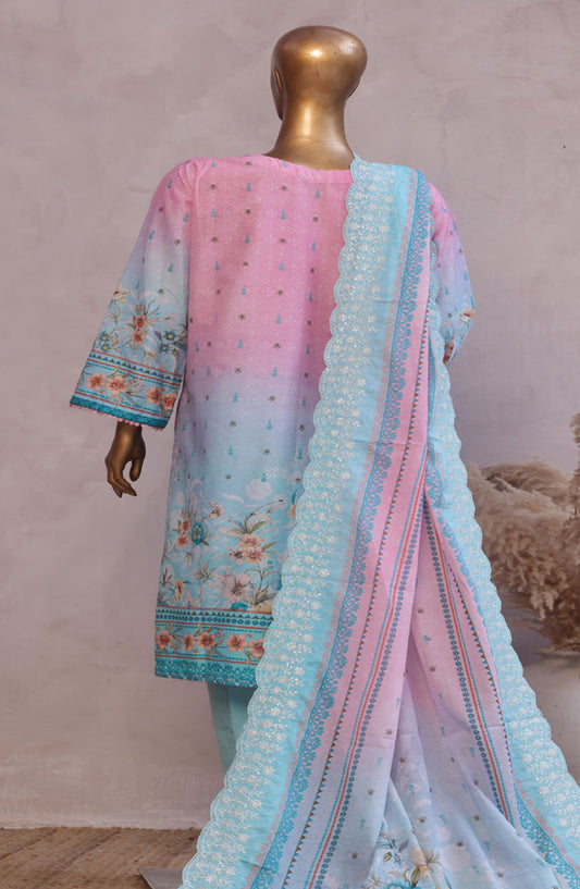 Bin Saeed Embroidered Lawn Stitched 3 Piece Suit - D-05 - BS25LELC - Blue - Summer Collection