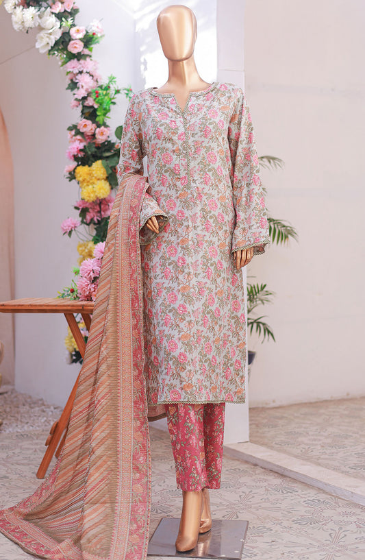 Bin Saeed Printed Lawn Stitched 3 Piece Suit - D-05 - BS25PLV6 - Blue - Summer Collection