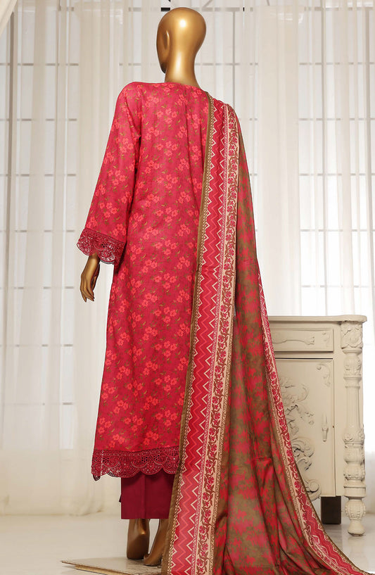 Sadabahar Embroidered Lawn Stitched 3 Piece Suit - D-05 - SBD25FC - Pink - Summer Collection