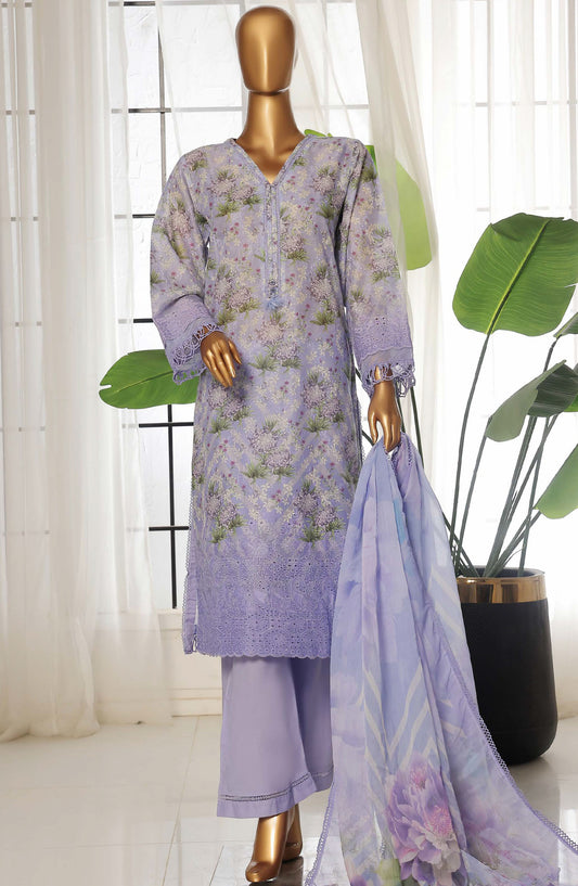 Sadabahar Chikankari Lawn Stitched 3 Piece Suit - D-05 - SBD25FC - Purple - Summer Collection