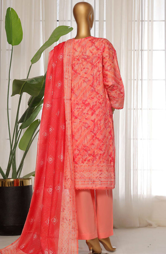 Sadabahar Printed Lawn Stitched 3 Piece Suit - D-05 - SDB25PLV3 - Pink - Summer Collection