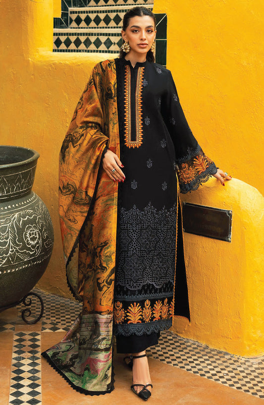 Zainab Chottani Chikankari Lawn Unstitched 3 Piece Suit - D-05B Selah - ZBC25CL - Black - Summer Collection