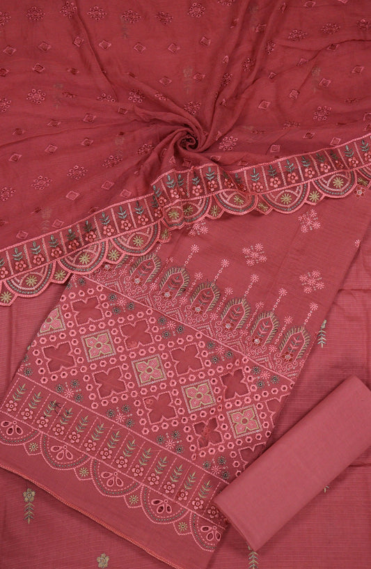 Anaya by Amna Khadija Embroidered Lawn Unstitched 3 Piece Suit - D-06 - AM25AUFL - Pink - Summer Collection