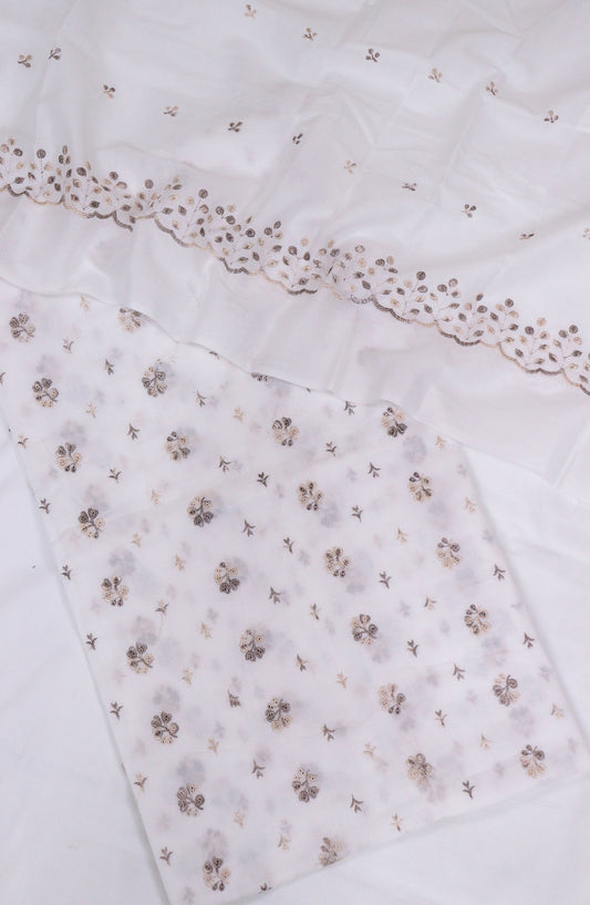 Mehek by Amna khadija Embroidered Lawn Unstitched 3 Piece Suit - D-06 - AM25MCL - Off White - Summer Collection