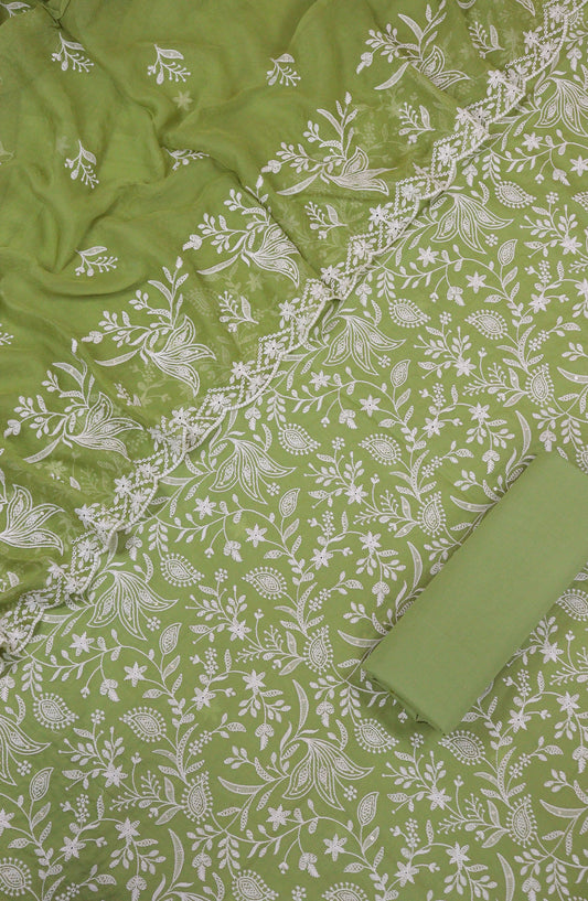 Maria by Amna Khadija Embroidered Lawn Unstitched 3 Piece Suit - D-06 - AM25MREL - Green - Summer Collection