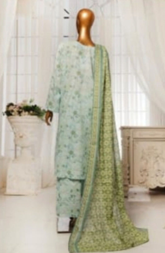 Bin Saeed Printed Lawn Stitched 3 Piece Suit - D-06 - BS25EPLV7 - Green - Summer Collection