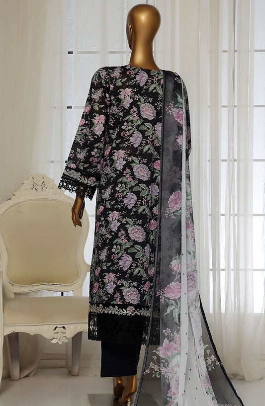 Sadabahar Embroidered Lawn Stitched 3 Piece Suit - D-06 - SBD25FCV2 - Black - Summer Collection