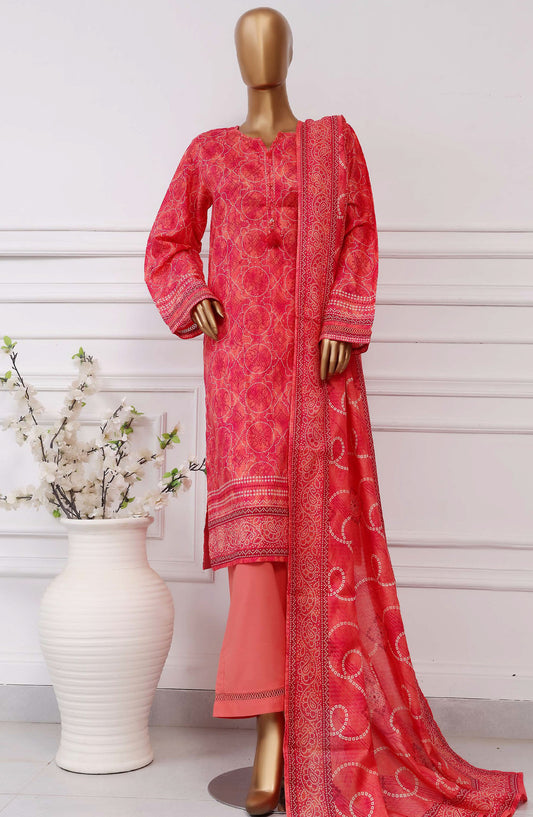 Sadabahar Printed Lawn Stitched 3 Piece Suit - D-06 - SBD25PLCV4 - Pink - Summer Collection