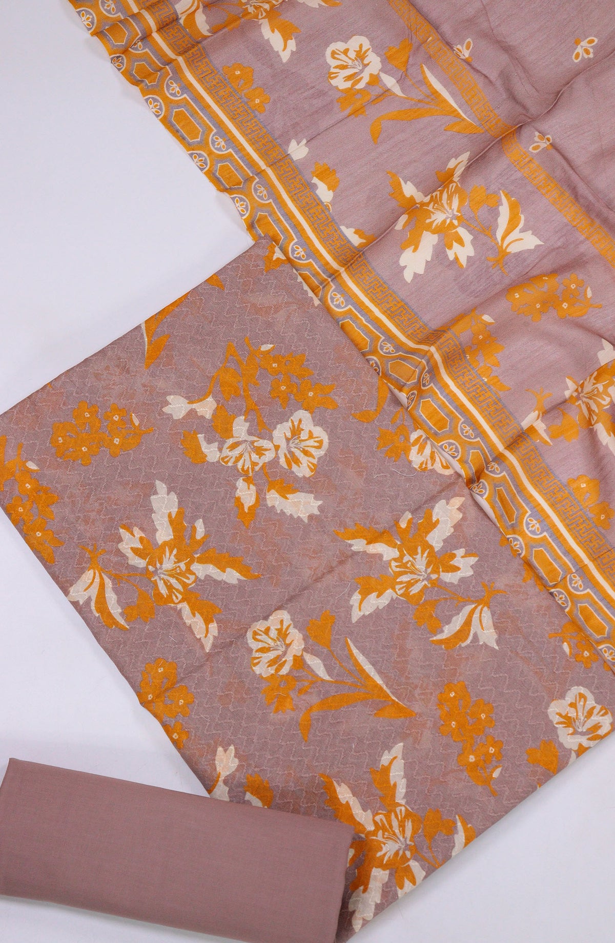 Maya by Amna Khadija Printed Lawn Unstitched 3 Piece Suit - D-07 - AM25MPPSL - Brown - Summer Collection