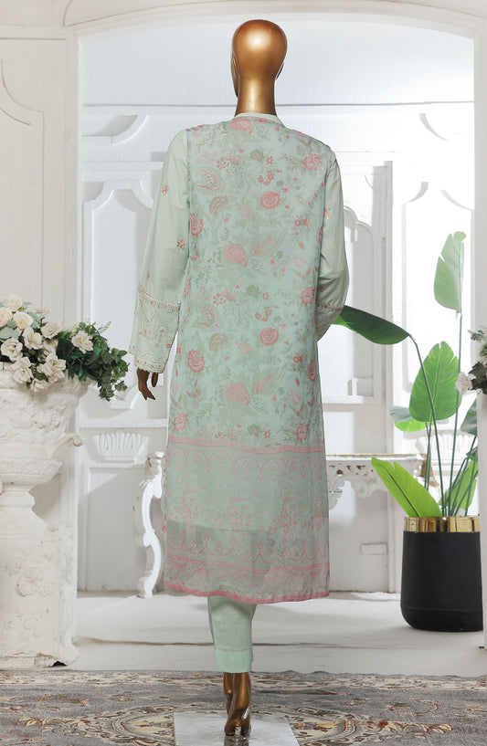 Bin Saeed Embroidered Cotton Stitched 3 Piece Suit - D-07 - BS25EKJ - Green - Summer Collection