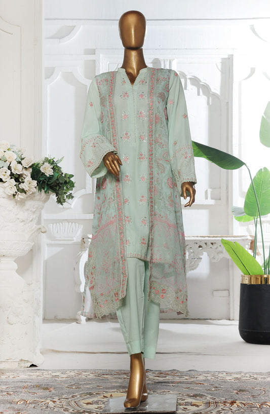 Bin Saeed Embroidered Cotton Stitched 3 Piece Suit - D-07 - BS25EKJ - Green - Summer Collection
