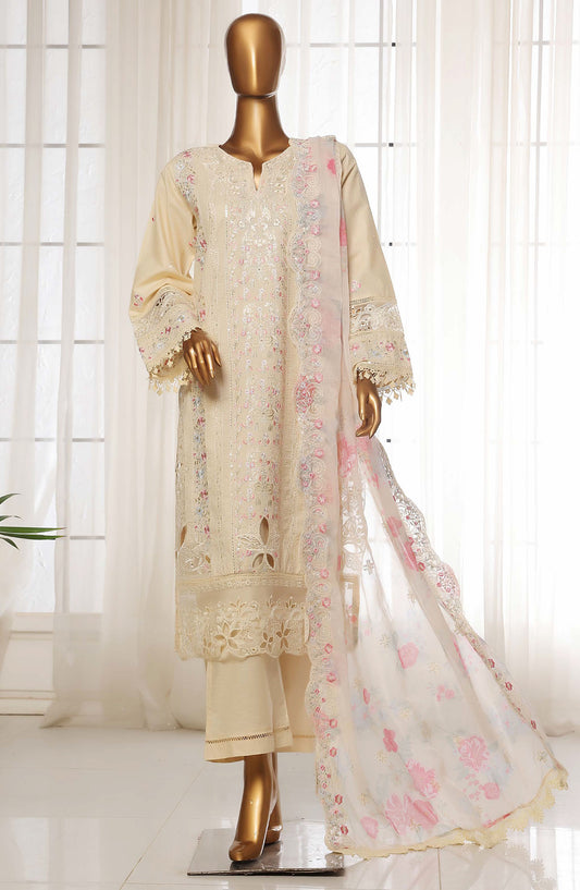 Sadabahar Embroidered Lawn Stitched 3 Piece Suit - D-07 - SDB25LES - Off White - Spring Collection