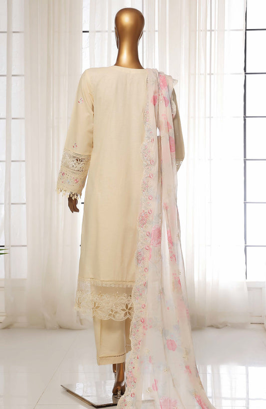 Sadabahar Embroidered Lawn Stitched 3 Piece Suit - D-07 - SDB25LES - Off White - Spring Collection