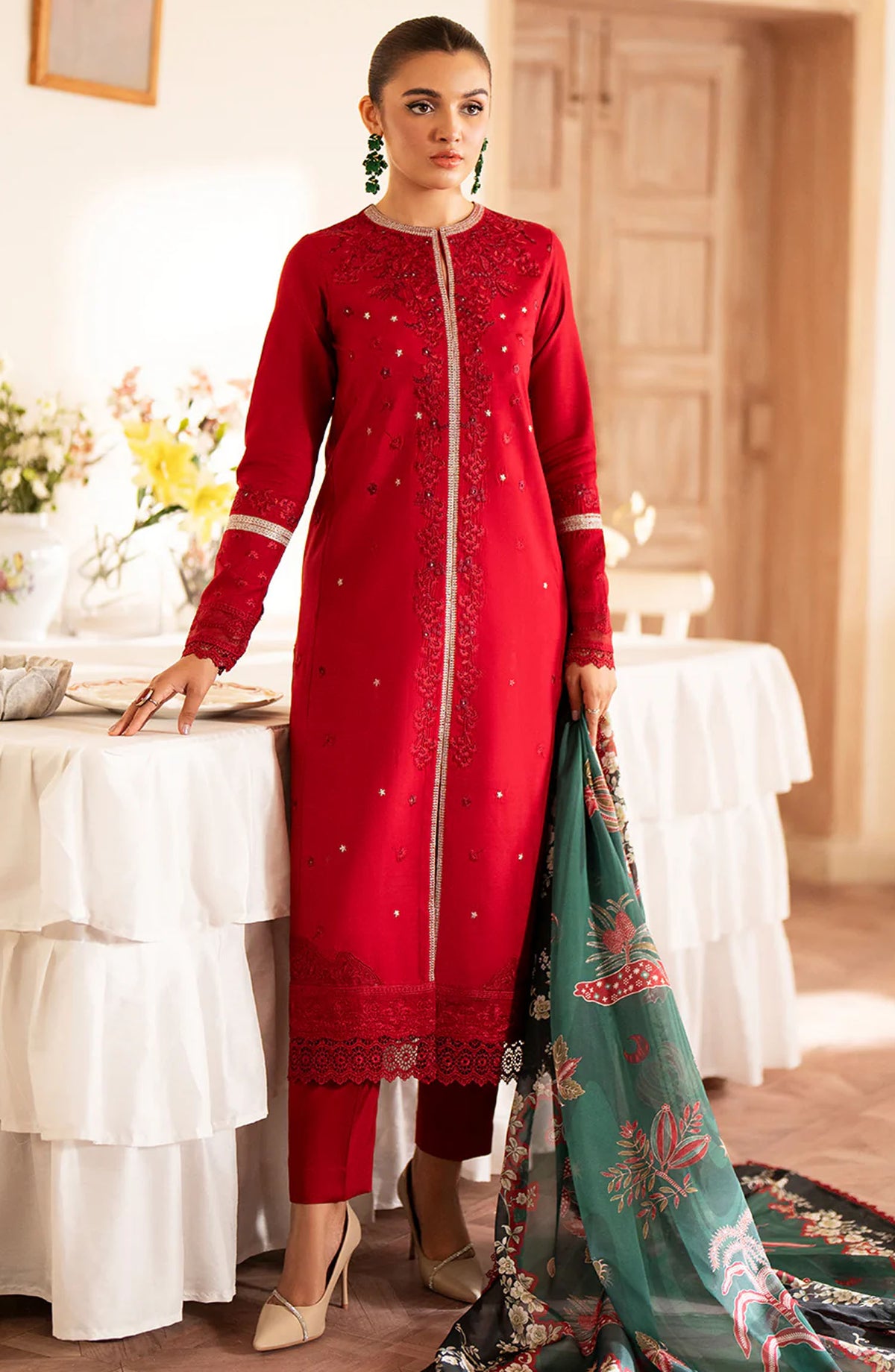 LUMIERE LUXURY Collection By Saad Shaikh - D-07 Coral