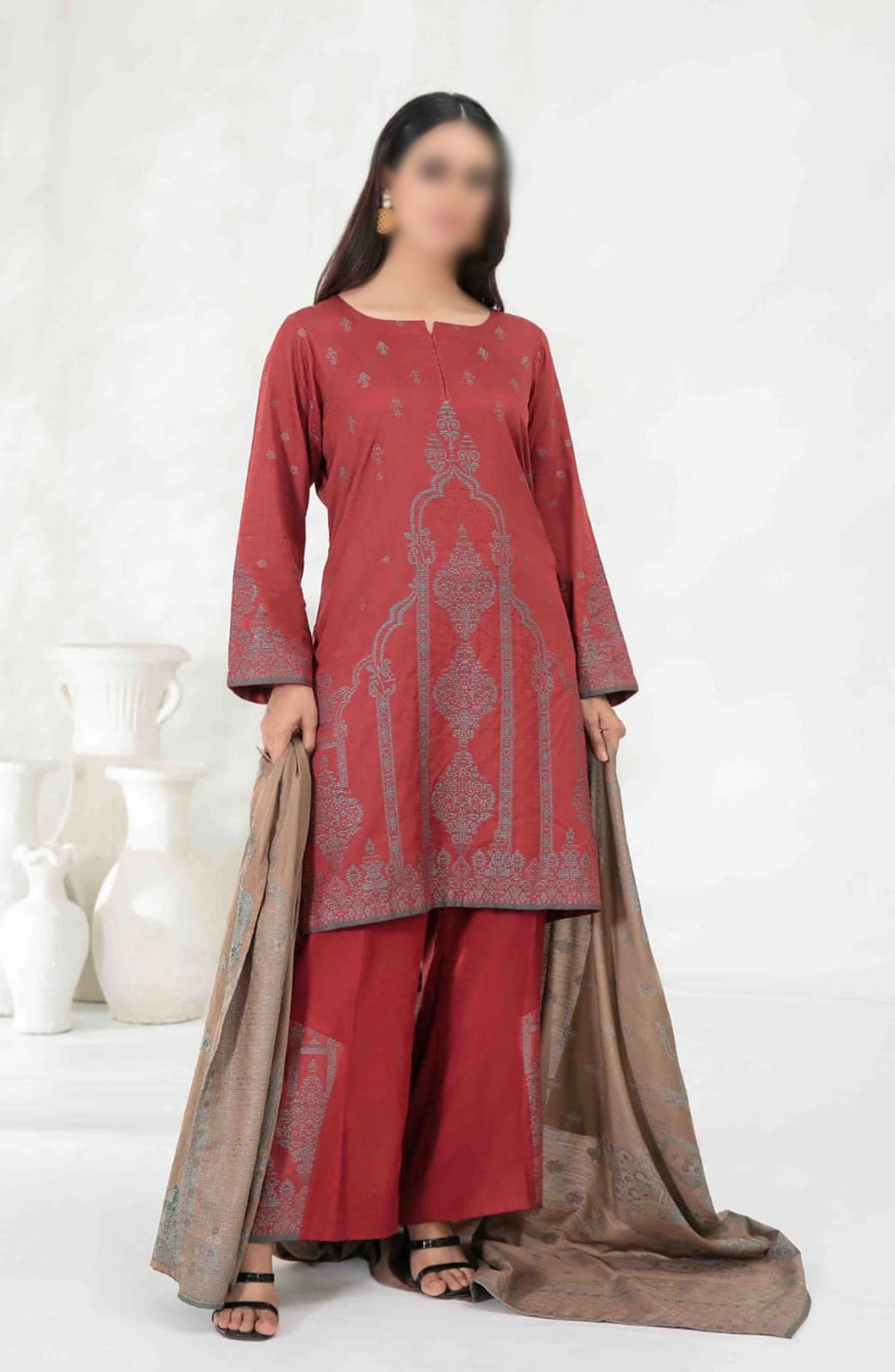 Meeza - Staple Banarsi 3pcs Collection 2024 - D-3801