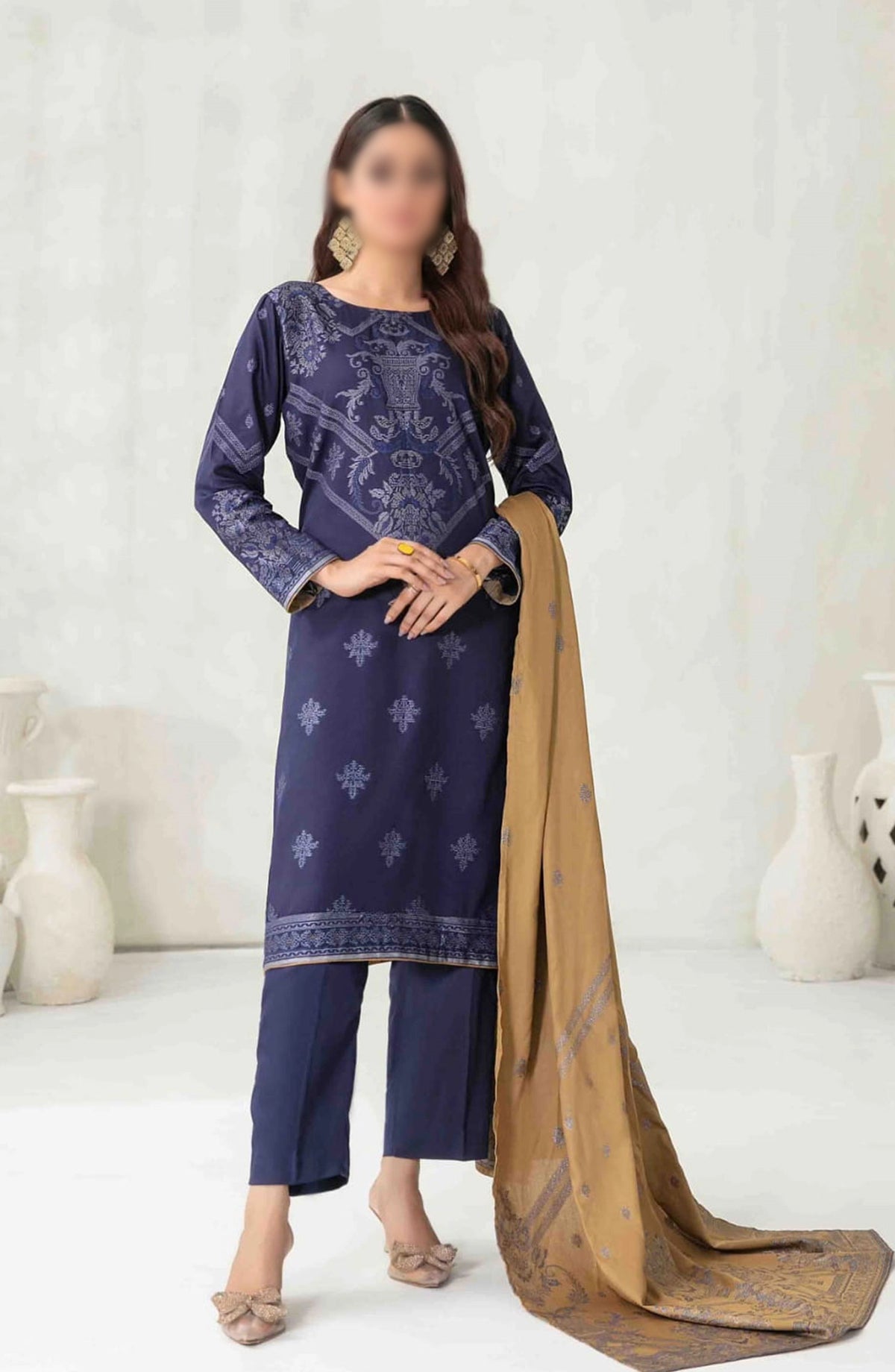 Meeza - Staple Banarsi 3pcs Collection 2024 - D-3808