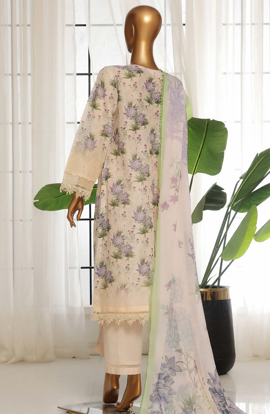 Sadabahar Chikankari Lawn Stitched 3 Piece Suit - D-08 - SBD25FC - Off White - Summer Collection