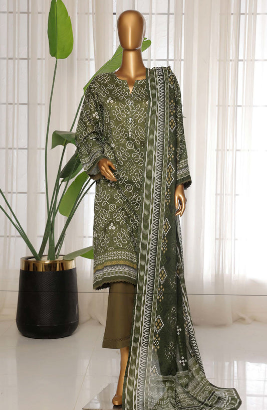 Sadabahar Printed Lawn Stitched 3 Piece Suit - D-08 - SDB25PLV3 - Green - Summer Collection
