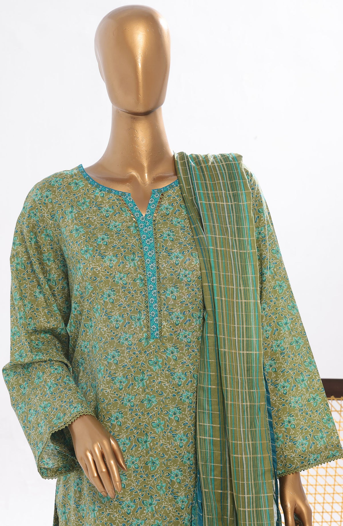 Bin Saeed Printed Lawn Stitched 3 Piece Suit - D-09 - BS25EPLV3 - Green - Summer Collection