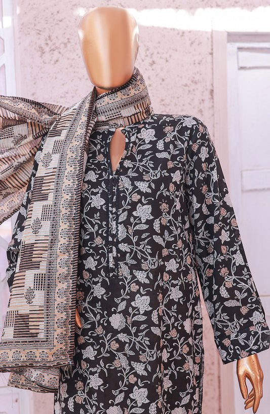 Bin Saeed Printed Lawn Stitched 3 Piece Suit - D-09 - BS25EPLV5 - Black - Summer Collection