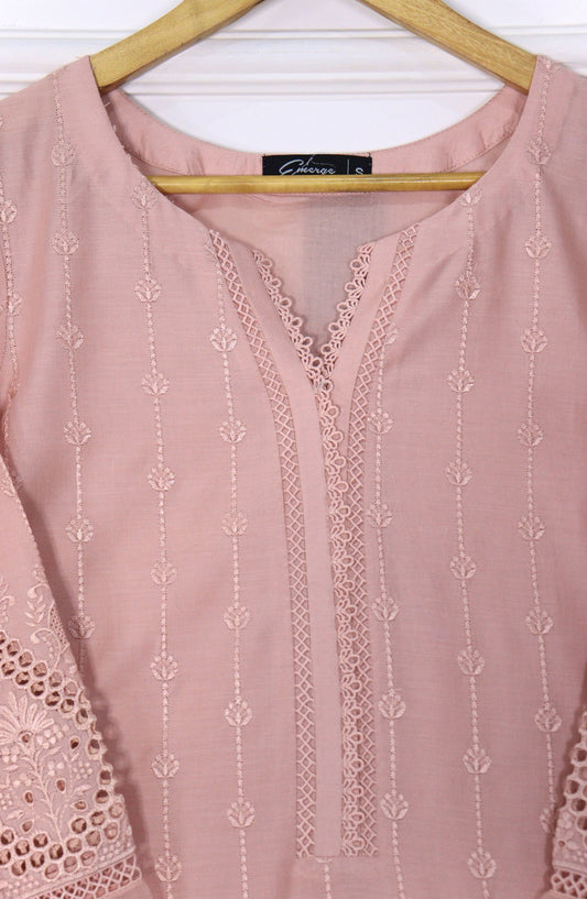Emerge Embroidered Lawn Stitched 3 Piece Suit - D-09 - EM25CL3 - Pink - Summer Collection