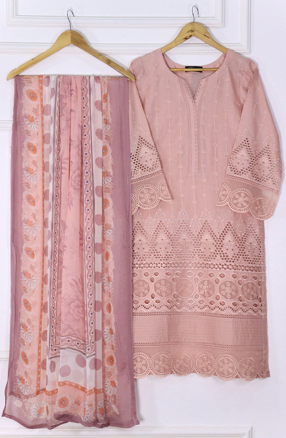 Emerge Embroidered Lawn Stitched 3 Piece Suit - D-09 - EM25CL3 - Pink - Summer Collection