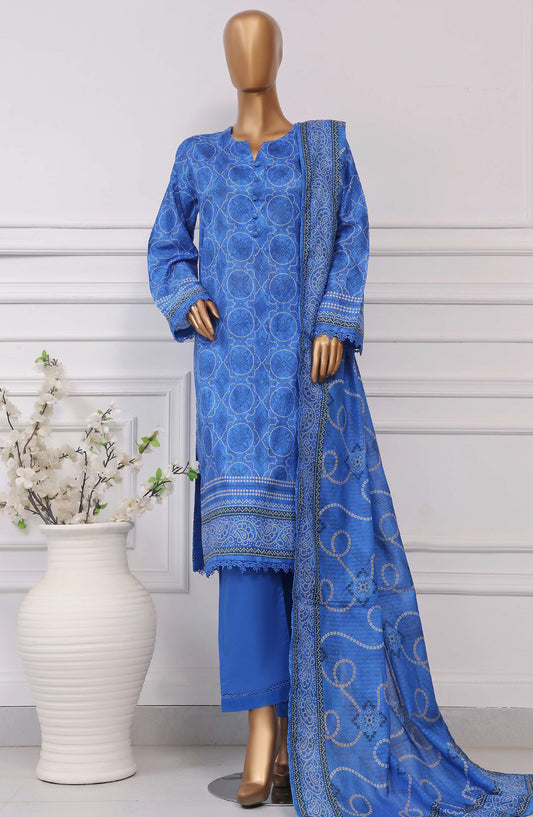 Sadabahar Printed Lawn Stitched 3 Piece Suit - D-09 - SBD25PLCV4 - Blue - Summer Collection