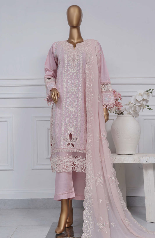 Sadabahar Embroidered Cotton Stitched 3 Piece Suit - D-09 - SB25LES - Pink - Spring Collection