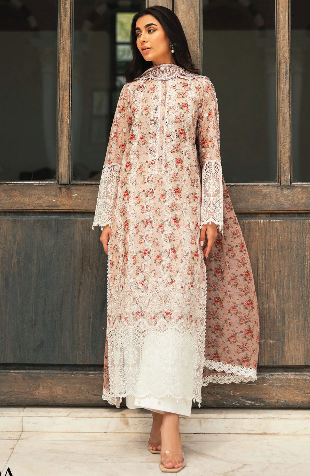 Zainab Chottani Chikankari Lawn Unstitched 3 Piece Suit - D-09A Lamia - ZBC25CL - Pink - Summer Collection
