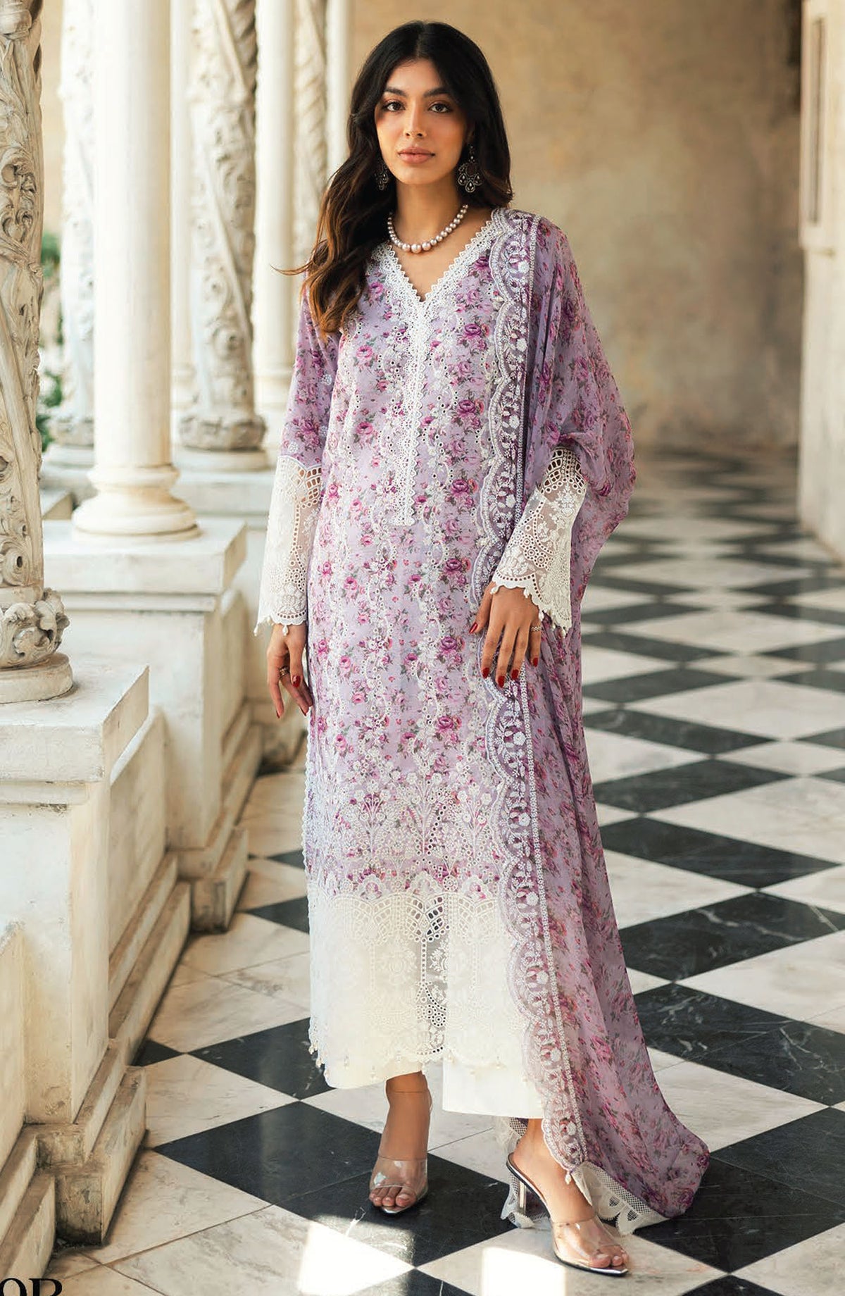 Zainab Chottani Chikankari Lawn Unstitched 3 Piece Suit - D-09B Lamia - ZBC25CL - Purple - Summer Collection
